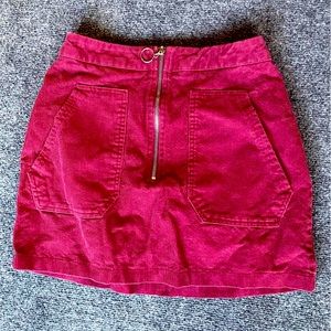 AMP Corduroy ribbed mini zipped front skirt size Small